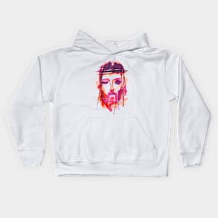 Jesus Christ Face at his Passion Kids Hoodie
